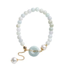 Fortune Jewel Natural Jade Pearl Peace Buckle Prosperity Luck Bracelet