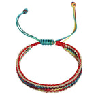 Fortune Jewel Tibet Handmade Rainbow Multicolored Protection Braided String Bracelet