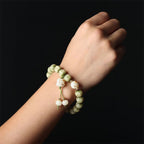 Fortune Jewel Green Bodhi Seed Cat Paw Om Mani Padme Hum Engraved Wisdom Bracelet