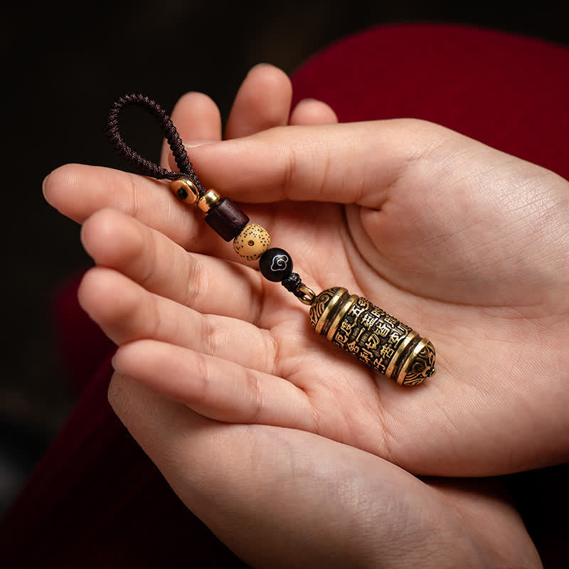 Fortune Jewel Heart Sutra Copper Key Chain