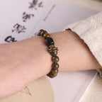 Fortune Jewel Tibetan Green Sandalwood Crystal Soothing Peace Bracelet