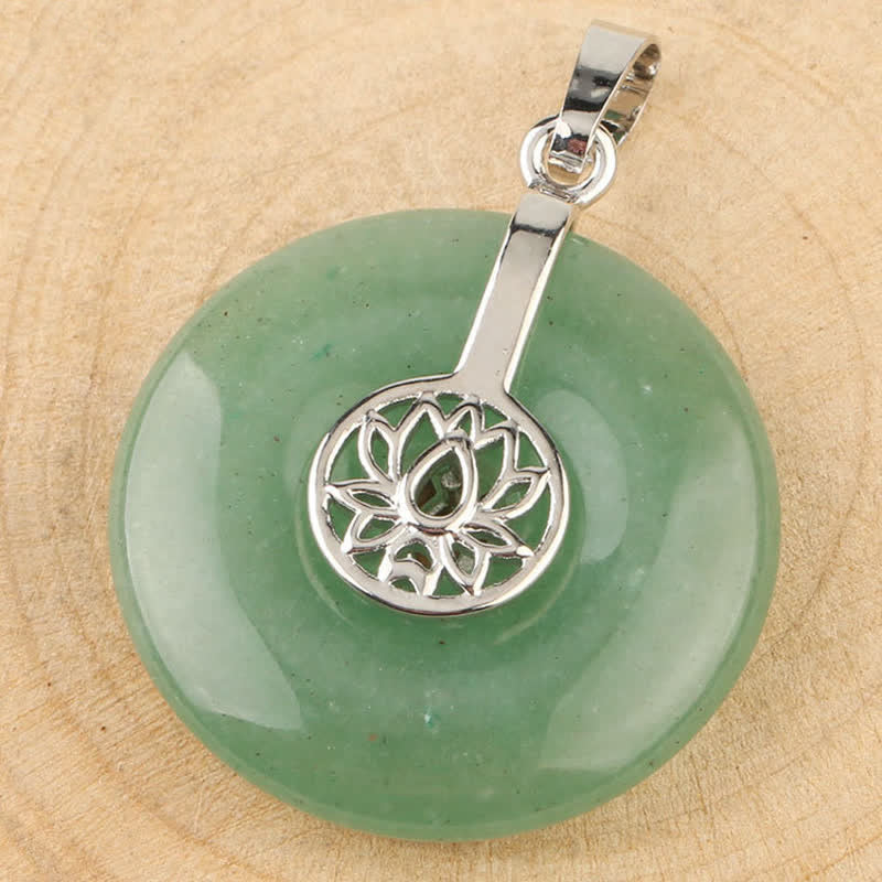 Fortune Jewel Various Crystal Amethyst Pink Crystal Lotus Healing Necklace Pendant