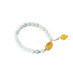 Fortune Jewel Natural White Jade Agate Protection Bracelet