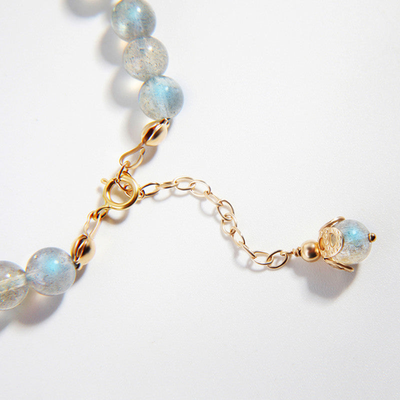 Fortune Jewel Moonstone Strawberry Quartz PiXiu Healing Bracelet