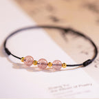 Fortune Jewel Strawberry Crystal Beads Luck Red String Anklet