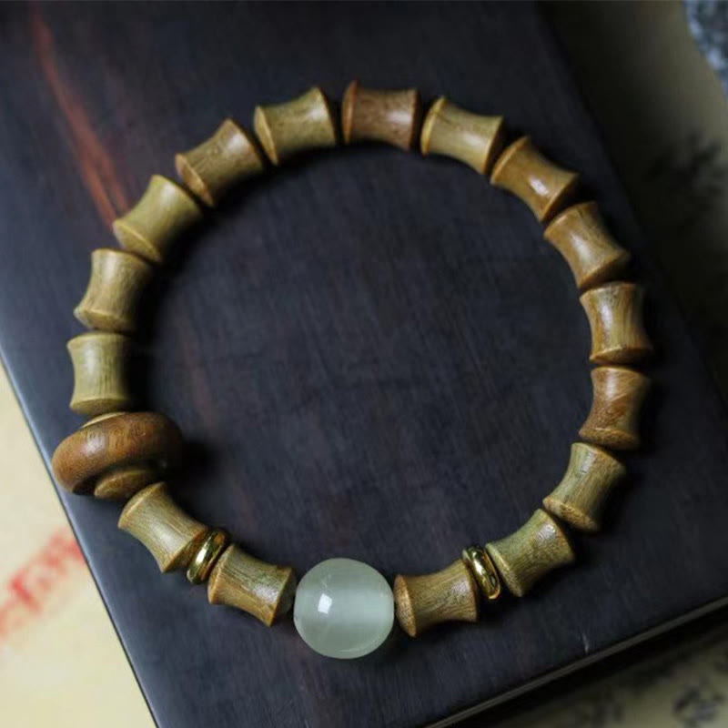 Fortune Jewel Ebony Green Sandalwood Black Rosewood Bamboo Peace Bracelet