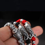 Fortune Jewel Silver Luck Koi Fish Braided String Bracelet