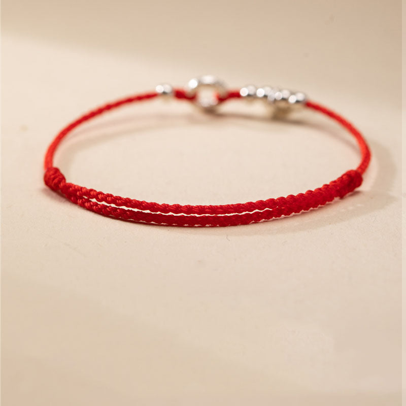 Fortune Jewel 925 Sterling Silver Auspicious Clouds Peace Buckle Safe And Sound Bracelet Anklet