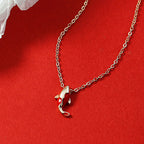 Fortune Jewel Copper Koi Fish Wealth Necklace Pendant Red Rope Bracelet Earrings Set