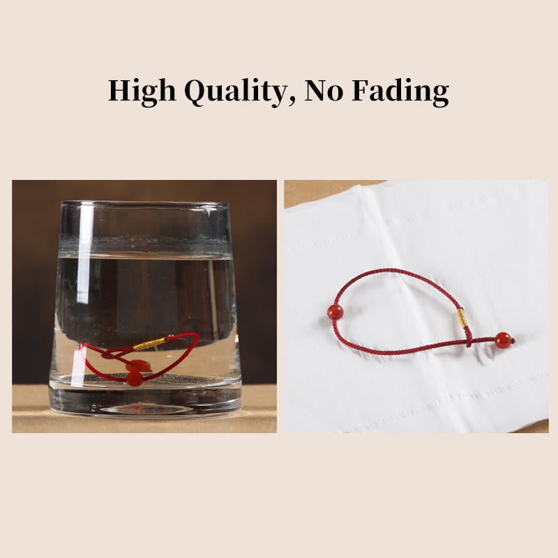 Fortune Jewel Natural Cinnabar Red Agate Blessing Red String Bracelet