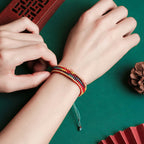 Fortune Jewel Tibet Handmade Rainbow Multicolored Protection Braided String Bracelet