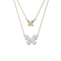 925 Sterling Silver Double Layer Butterfly Bow Necklace