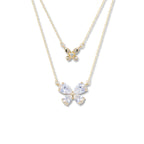 925 Sterling Silver Double Layer Butterfly Bow Necklace