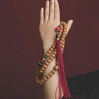 Fortune Jewel 108 Mala Beads Bodhi Seed Dzi Bead Peace Tassel Bracelet