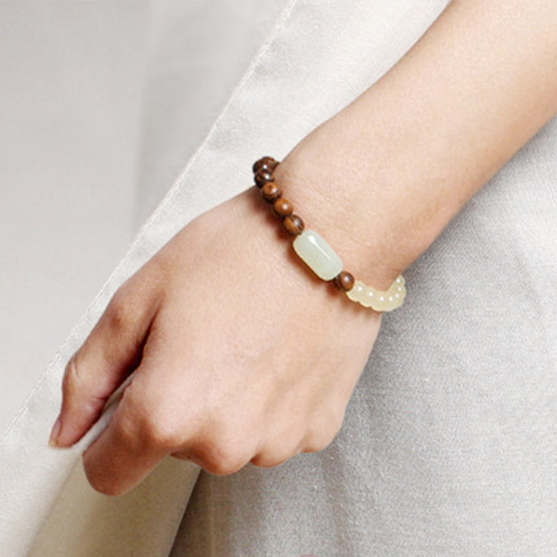 Fortune Jewel  Jade Sandalwood Luck Abundance Bracelet