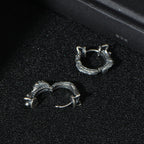 Fortune Jewel 925 Sterling Silver Dragon Hoop Pattern Protection Earrings Fortune Jewel