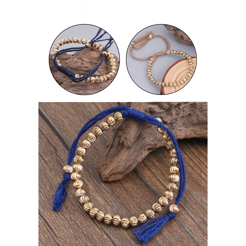 Fortune Jewel Tibetan Handmade Copper Bead Luck String Bracelet