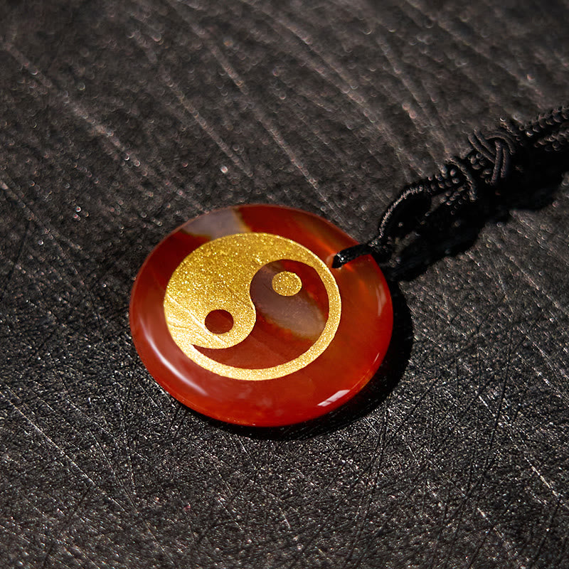 Fortune Jewel Various Crystal Amethyst Tiger Eye Green Aventurine Yin Yang Spiritual Necklace Pendant