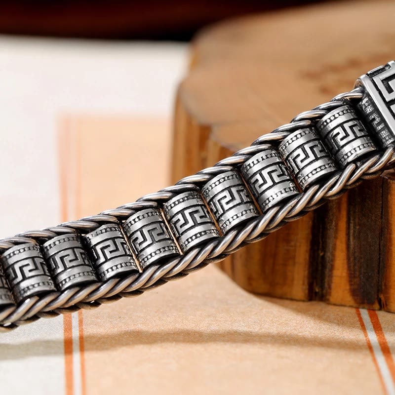 Fortune Jewel Vintage Lines Pattern Balance Rotatable Bracelet