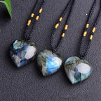 Fortune Jewel Labradorite Love Heart Support Necklace Pendant