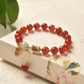 Fortune Jewel Natural Red Agate Jade Confidence Fortune Blessing Charm Bracelet