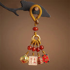 Fortune Jewel Nothing to Be Superstitious Dancing Lion Copper Wealth Key Chain