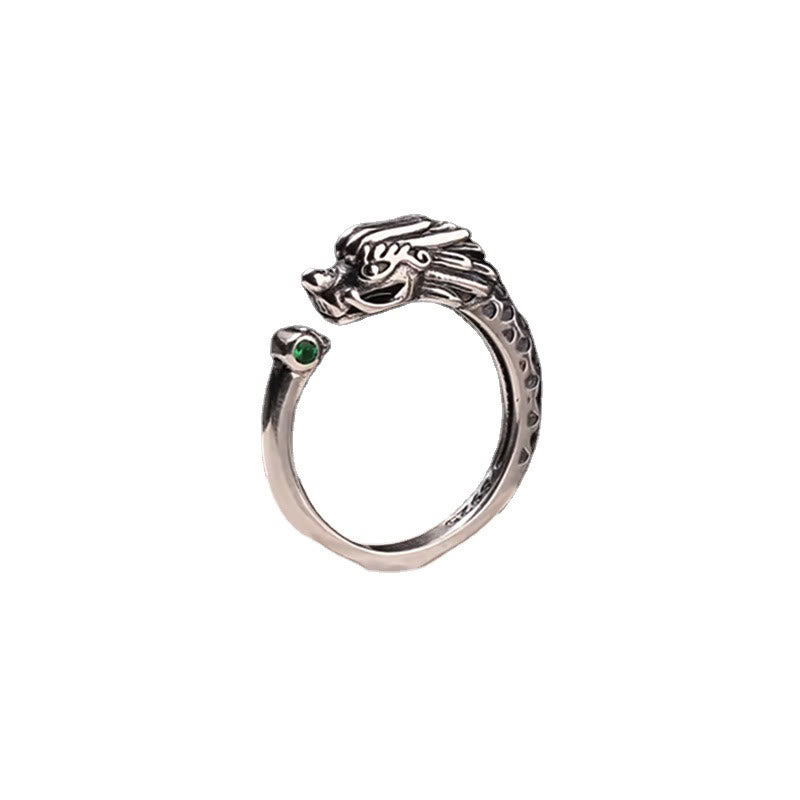 Fortune Jewel Vintage Dragon Design Success Strength Adjustable Ring