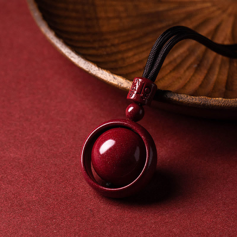Fortune Jewel Cinnabar Om Mani Padme Hum PiXiu Blessing Lucky Bead Necklace Pendant