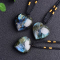 Fortune Jewel Labradorite Love Heart Support Necklace Pendant