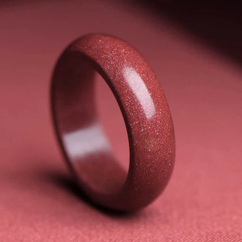 Fortune Jewel Cinnabar Om Mani Padme Hum Auspicious Clouds Blessing Ring