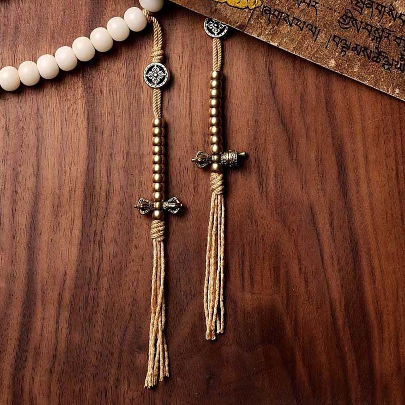 Fortune Jewel Tibet 108 Mala Beads Bodhi Seed Bagua Vajra Dzi Bead Gray Agate Wealth Bracelet