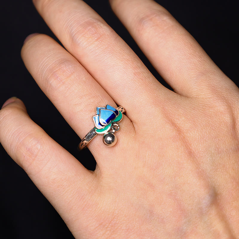 Fortune Jewel Lotus Flower Pattern Enlightenment Ring Fortune Jewel