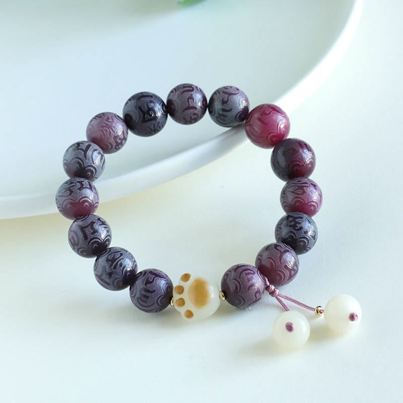 Fortune Jewel Bodhi Seed Om Mani Padme Hum Carved Harmony Bracelet