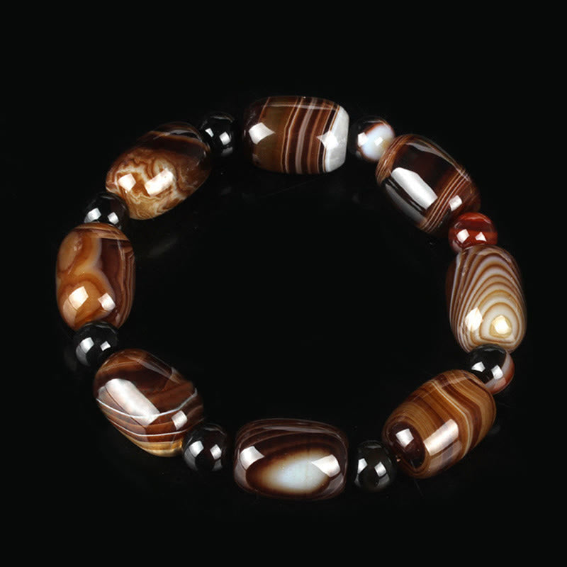 Fortune Jewel Natural Sardonyx Courage Happiness Bracelet