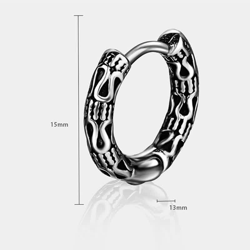 Fortune Jewel Retro Pattern Titanium Steel Balance Earrings