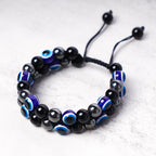 Fortune Jewel Evil Eye Hematite Tiger Eye Protection Beaded Bracelet