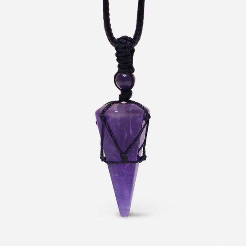 Fortune Jewel Natural Stone Pointed Pendant Necklace