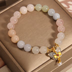 Fortune Jewel Natural Morganite Confidence Butterfly Charm Bracelet