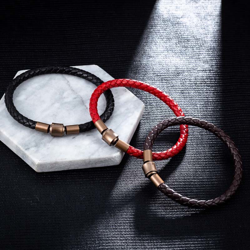 Fortune Jewel Vintage Leather Rope Luck Braid String Bracelet