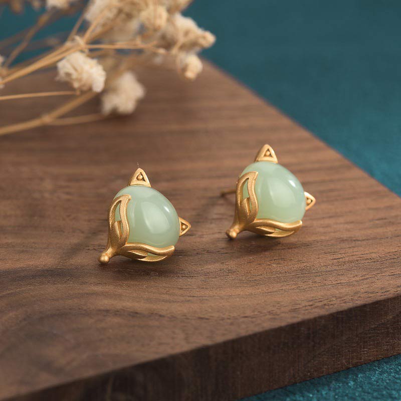 Fortune Jewel FengShui Jade Luck Earrings