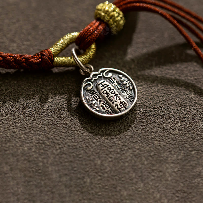 Fortune Jewel Handmade 925 Sterling Silver Five Directions Gods of Wealth Luck Protection String Braid Bracelet