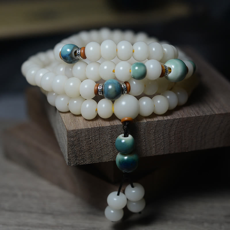 Fortune Jewel 108 Mala Beads Bodhi Seed Keep Away Evil Spirits Calm Bracelet