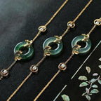 Fortune Jewel Cyan Jade Koi Fish Healing Harmony Bracelet