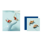 Fortune Jewel Copper Koi Fish Wealth Necklace Pendant Red Rope Bracelet Earrings Set
