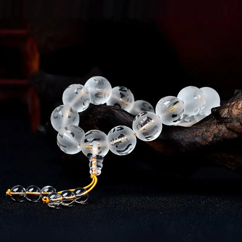 Fortune Jewel "Blessings of Light and Protection" White Crystal Bracelet Includes Gift Message Card Fortune Jewel