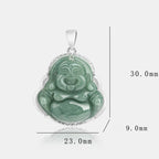 Fortune Jewel Laughing Buddha Jade Abundance Necklace Titanium Steel Chain Pendant Fortune Jewel