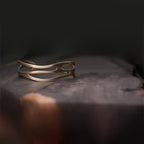 Fortune Jewel Vintage Curved Copper Brass Wealth Adjustable Cuff Bracelet Bangle