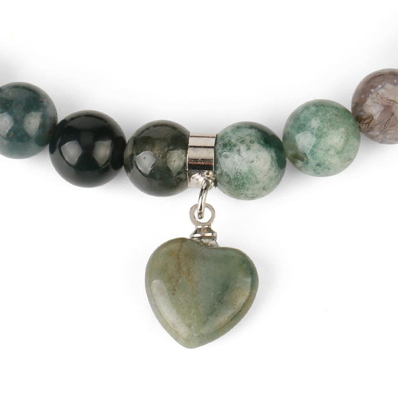 Fortune Jewel Natural Quartz Love Heart Healing Beads Bracelet