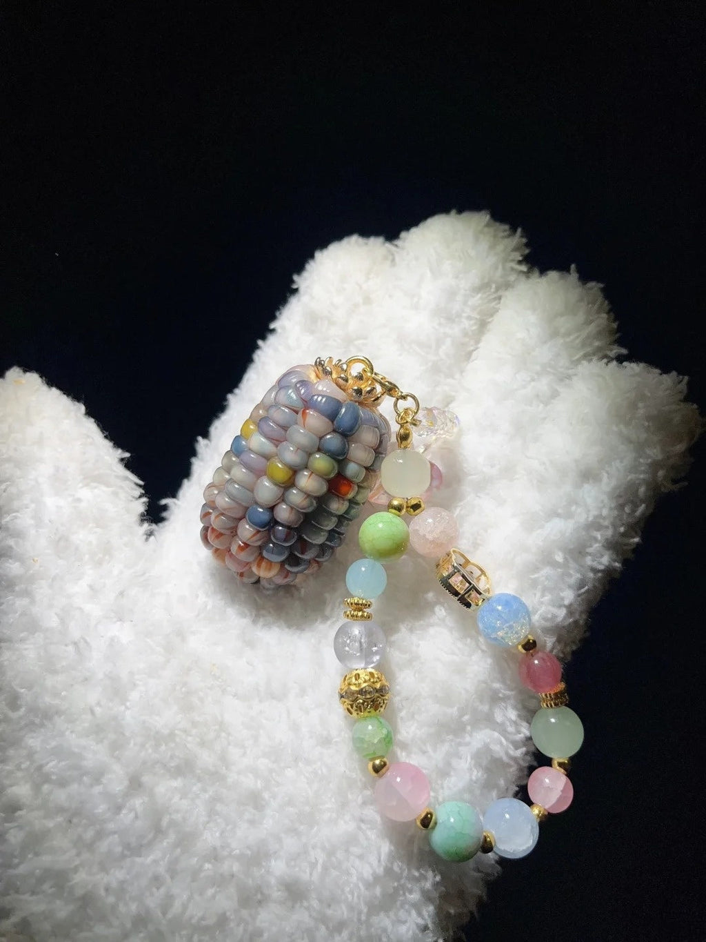 Mini Blue-Purple Natural Corn Ornament for Fidgeting