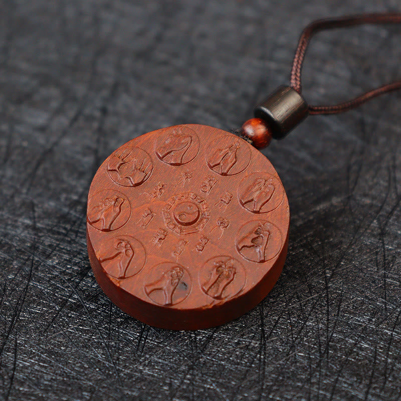 Fortune Jewel Lightning Struck Jujube Wood Yin Yang Bagua Mountain Ghosts Spend Money Protection Necklace Pendant Fortune Jewel